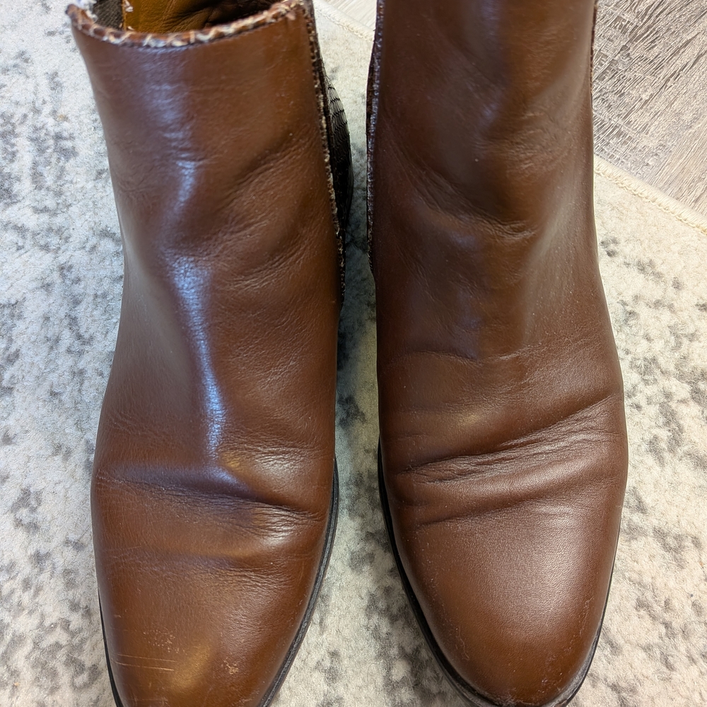Massimo Dutti Rich Brown Leather Boots
